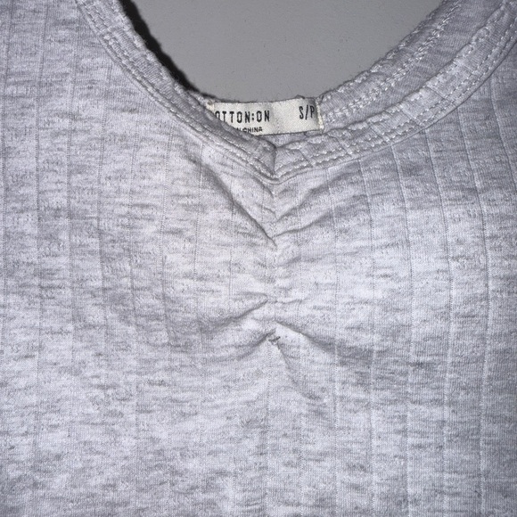 Cotton-On Gray Long Sleeve Ribbed Women's Top - Picture 2 of 4